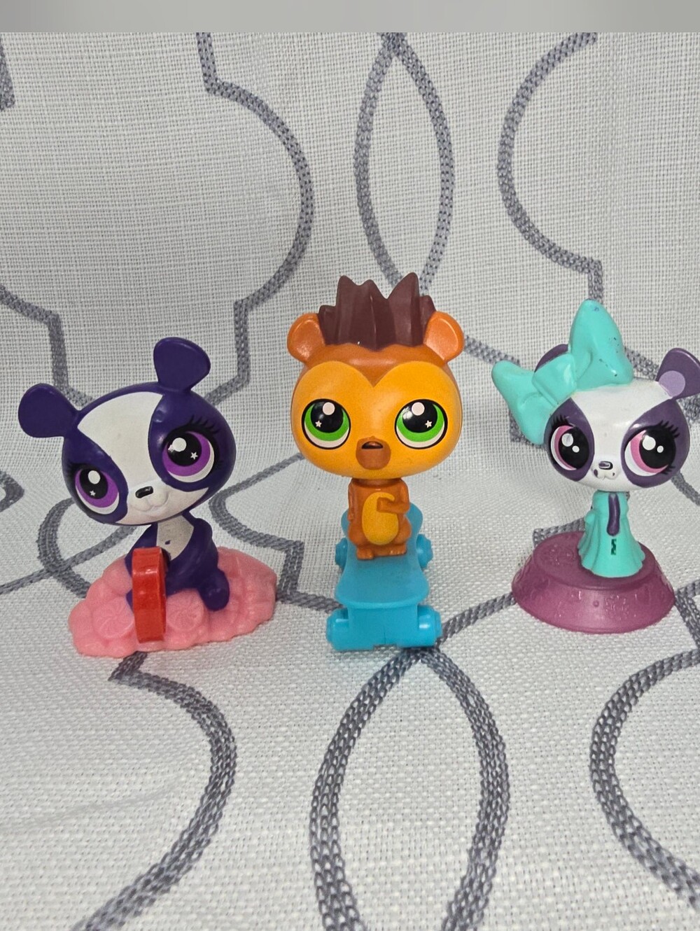 Littlest Pet Shop Russell Hedgehog & Penny Ling Panda Toys McDonald's Set Of 3
